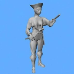18th Century British Officer Character 3d model