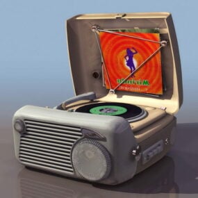 1930s Portable Wind-up Gramophone 3d model