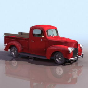 Rød pickup 3d-model
