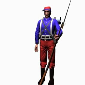 19th Century Soldier Character 3d model