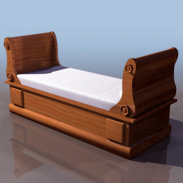 19th Century Biedermeier Style Sleigh Bed