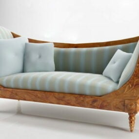 19 世紀の布張りの長椅子ソファ 3D モデル