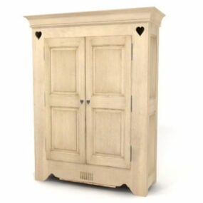 2д модель мебельного 3-дверного антикварного шкафа