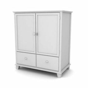 2 Doors Side Cabinet Furniture 3d model