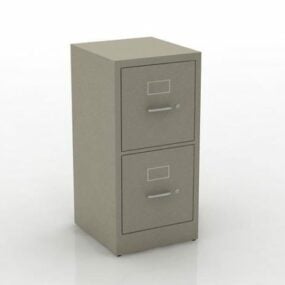 2 Drawers Steel File Cabinet 3d model