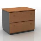 2 Drawers Wood Document Cabinet