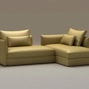 Modello 2d per divano chaise longue a 3 pezzi
