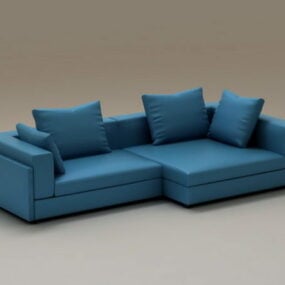 Muebles de sofá esquinero de 2 piezas modelo 3d