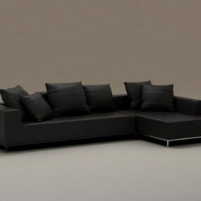 2d модель шкіряного розкладного дивана 3 предмета