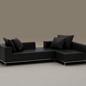 Set di divani in pelle da 2 pezzi Modello 3d