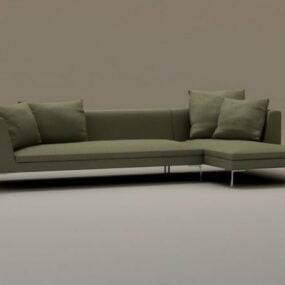 2д модель современного секционного дивана из 3 частей