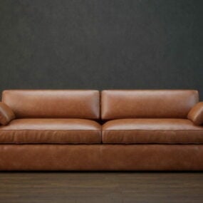 2 Seater Upholstered Leather Couch 3d model