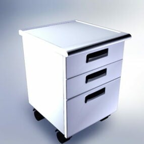 3-drawer Mobile File Cabinet 3d model