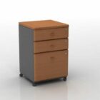 3 Drawers Wood File Cabinet