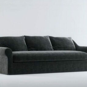 3-Sitzer-Sofamöbel aus Stoff, 3D-Modell
