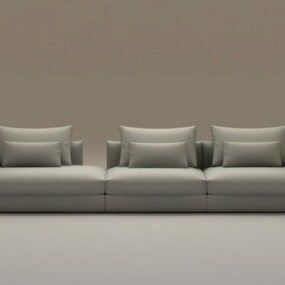 3д модель 3-местного секционного дивана-мебели
