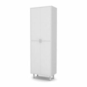 4 Doors Clothes Cabinet Furniture 3d model