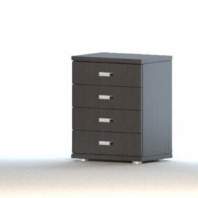 4 Drawers Nightstand Furniture 3d model