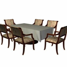 6 Person Dining Room Set 3d model