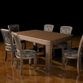 7 Piece Dining Room Set 3d model