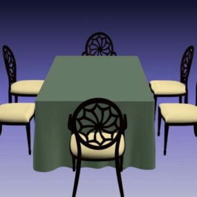 7 Piece Dining Room Sets 3d model