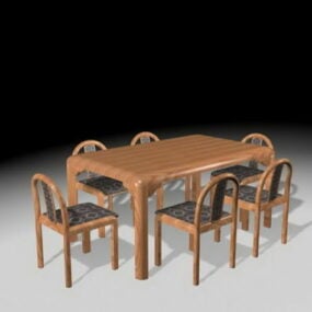 7件套餐桌椅3D模型