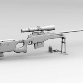 Modelo 3d de rifle de atirador Awm