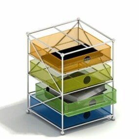 Kontorstillbehör mapp med böcker 3d-modell