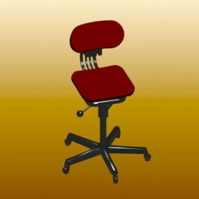 Modelo 3d de cadeira de trabalho com altura ajustável