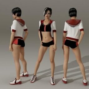 Voksen Cheerleader Girl 3d-modell