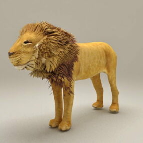 Modello 3d animale leone africano