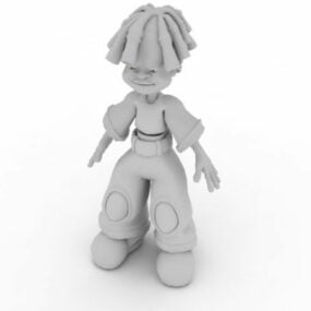 Personagem de desenho animado de menino criança africana Modelo 3D