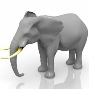 Tierisches 3D-Modell des afrikanischen Buschelefanten