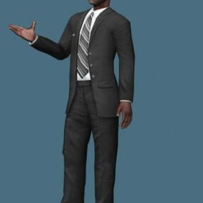 Charakter afrykański biznesmen Rigged Model 3d
