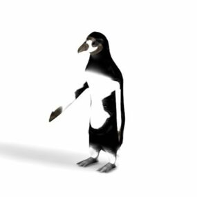 Model 3d Hewan Penguin Afrika