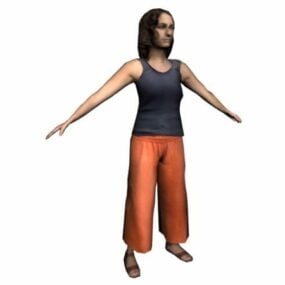 Afro-brasilianisches Frauen-Charakter-3D-Modell