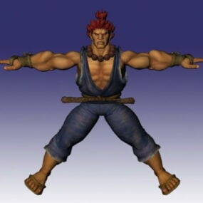 דגם תלת מימד של Akuma Street Fighter Character