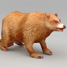 3д модель мишки Тедди с коричневым мехом