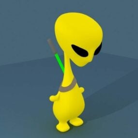 Model 3d Karakter Kartun Alien Jark