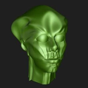 Model 3d Karakter Kepala Alien