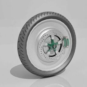 Hydraulisch wiel met rig 3D-model