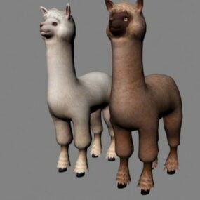 Modelo 3d animal alpaca
