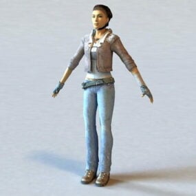 Modello 3d del personaggio di Half-life di Alyx Vance