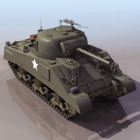 Char moyen américain M4 Sherman modèle 3D