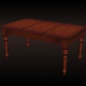 American Antique Dining Table 3d model