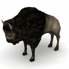 Modello 3d animale bisonte americano