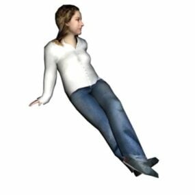 مدل سه بعدی شخصیت خوابیده زن آمریکایی