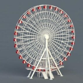 Amusement Park Ferris Wheel Ride 3d model
