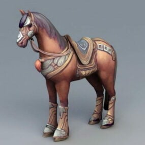 Αρχαίο άλογο μάχης τρισδιάστατο μοντέλο