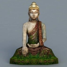 Antikes 3D-Modell der Buddha-Statue